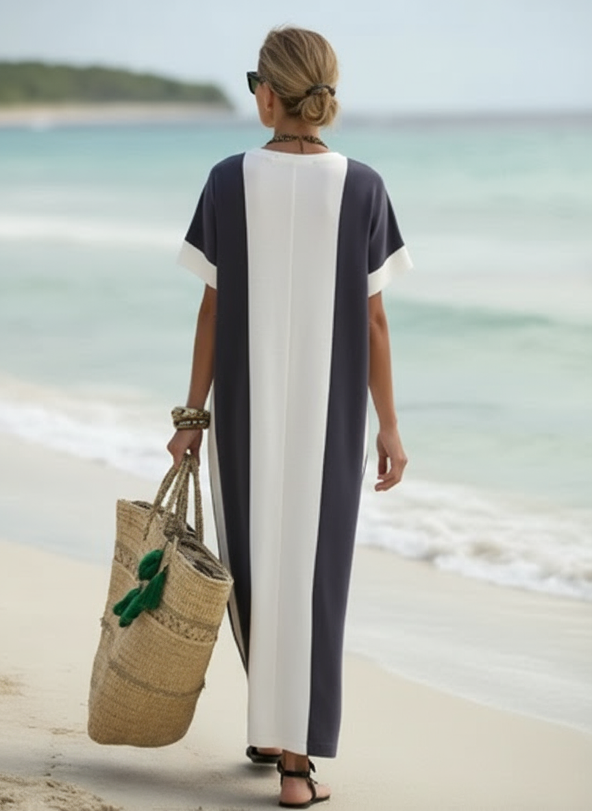 Calista Drape Long Beach Dress