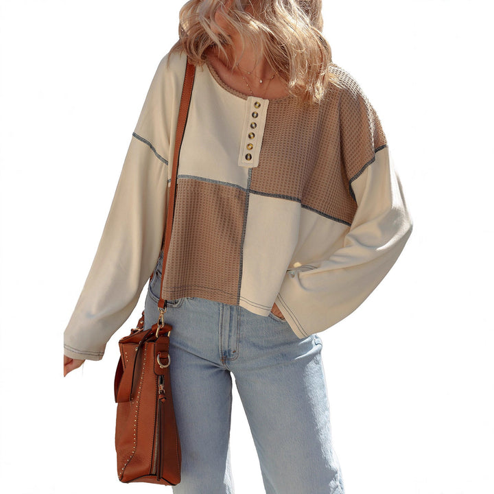 Almée™ | Round Neck Patchwork Sweater