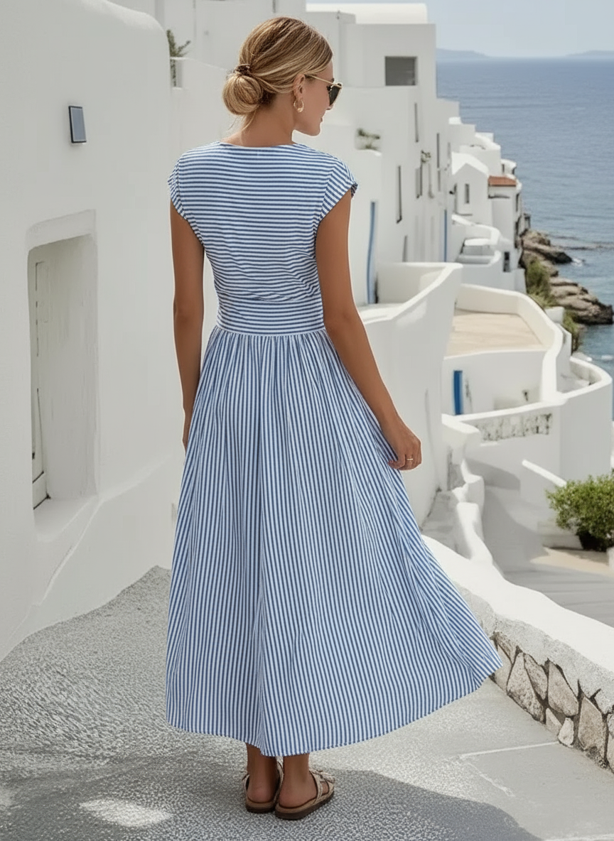 Calista Drape Dress with Twisting Effec