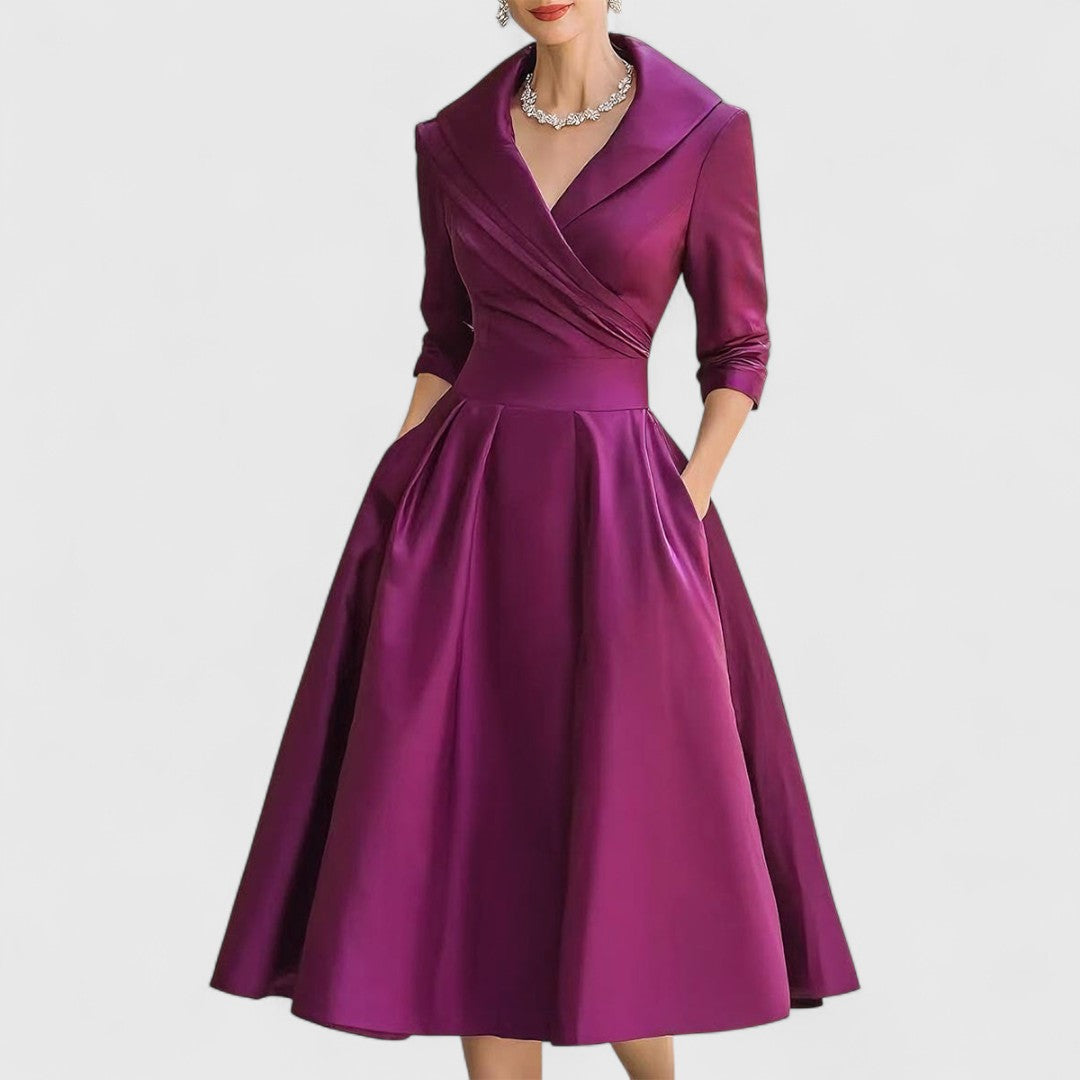 Rosalie | Elegant midi dress with subtle sheen
