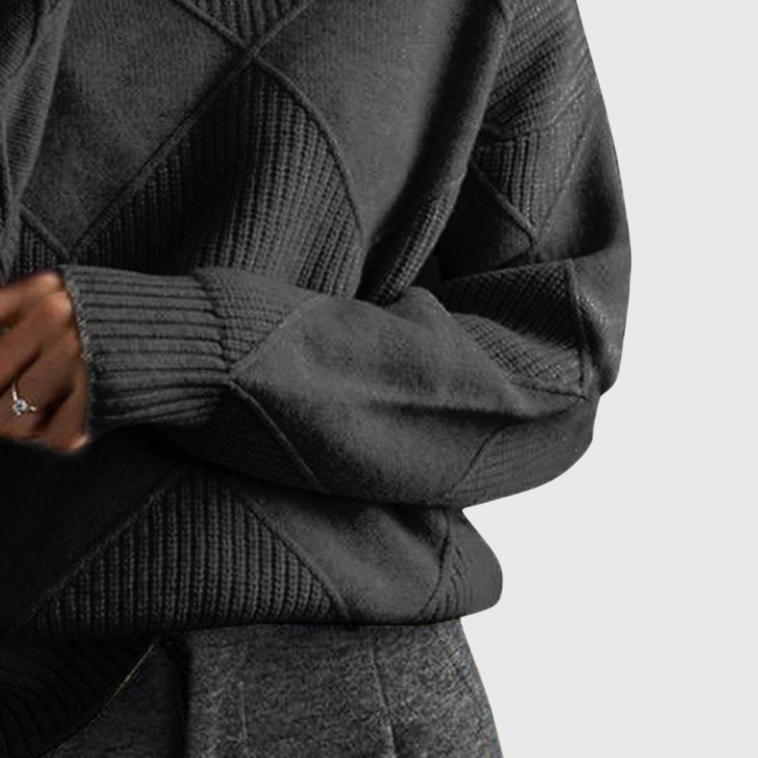 Harper Lane | Geometric Turtleneck Sweater