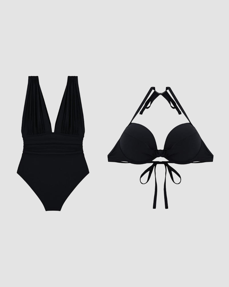 Atelier Nuit – V-Neck Halter One-Piece