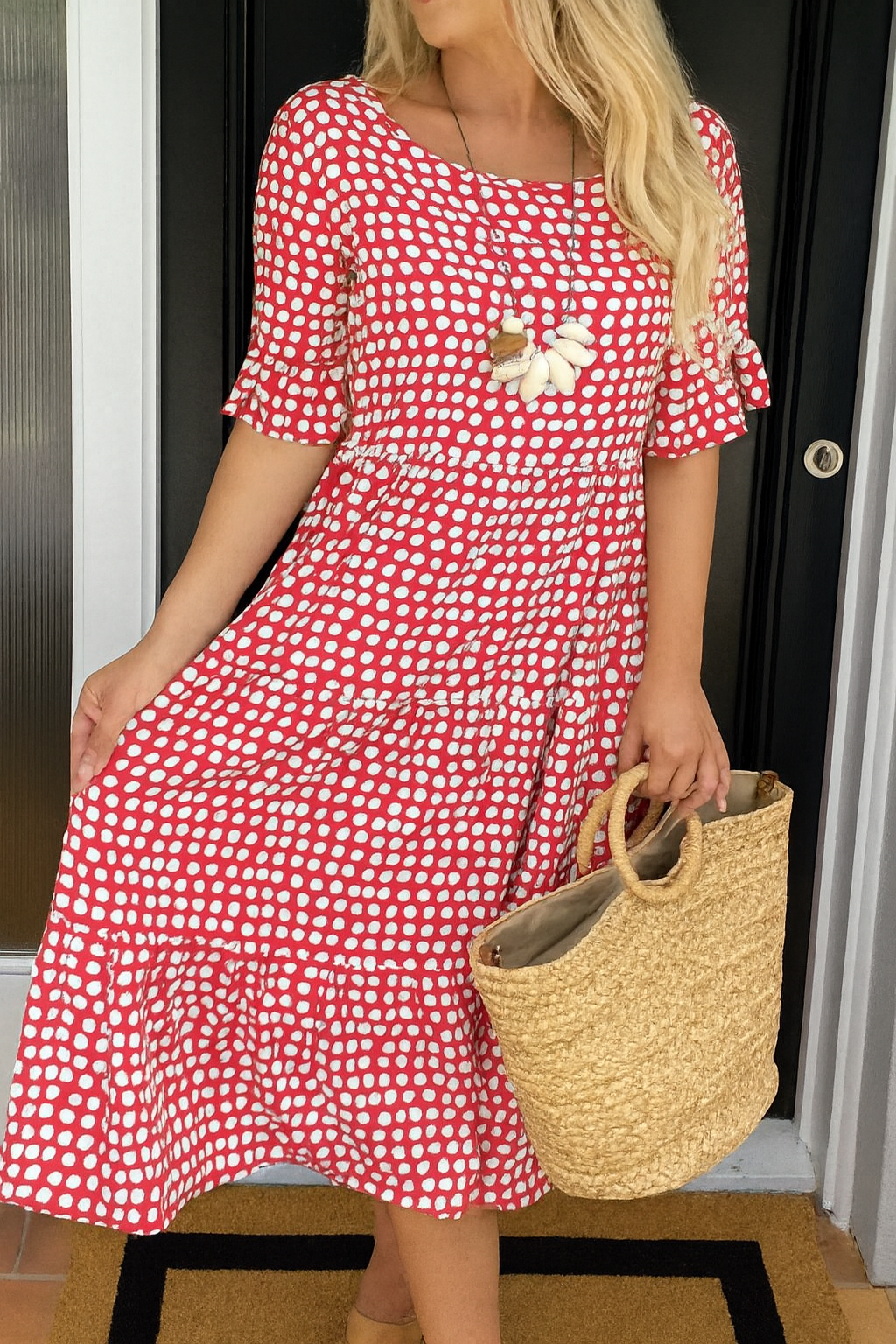 Atelier Nuit – Short-Sleeve Midi Dress