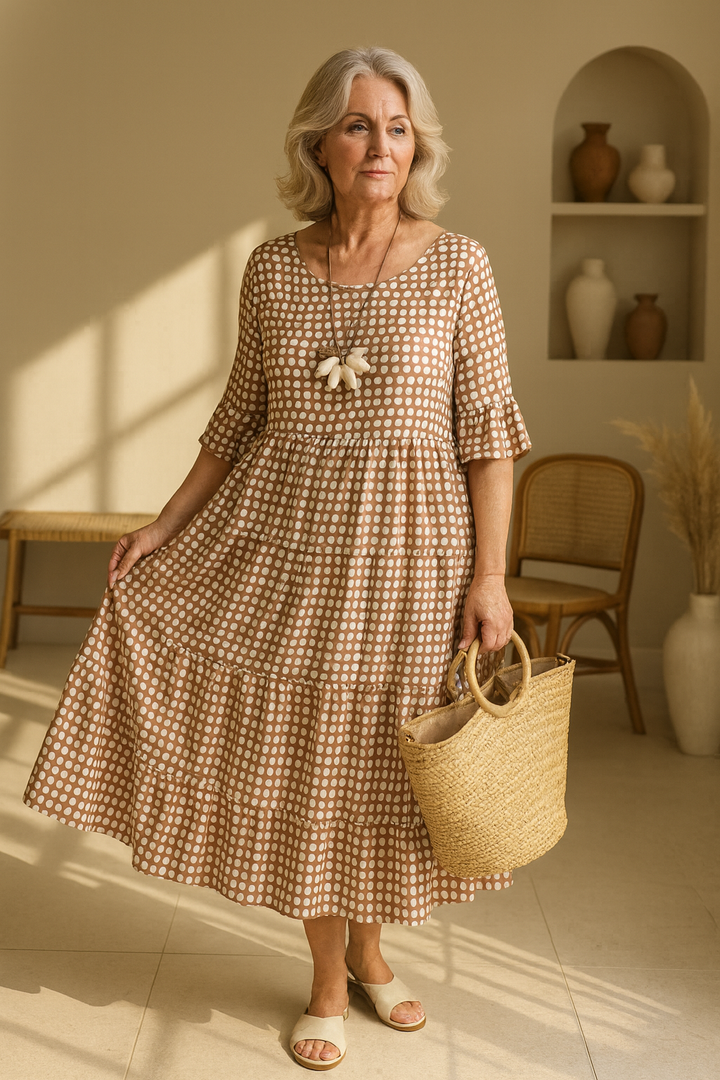 Atelier Nuit – Short-Sleeve Midi Dress