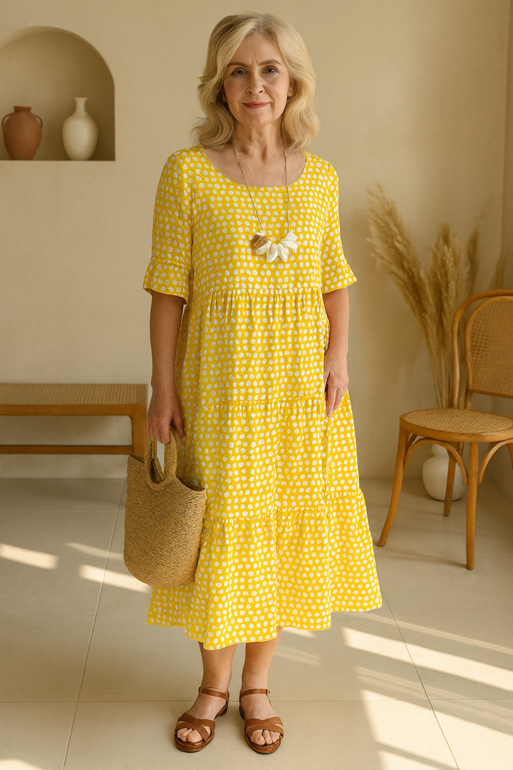 Atelier Nuit – Short-Sleeve Midi Dress