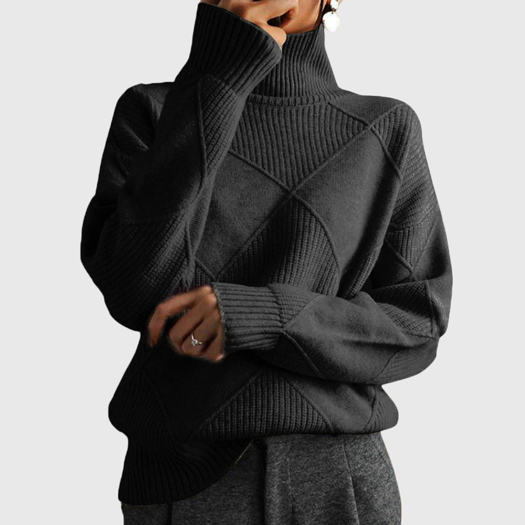 Harper Lane | Geometric Turtleneck Sweater