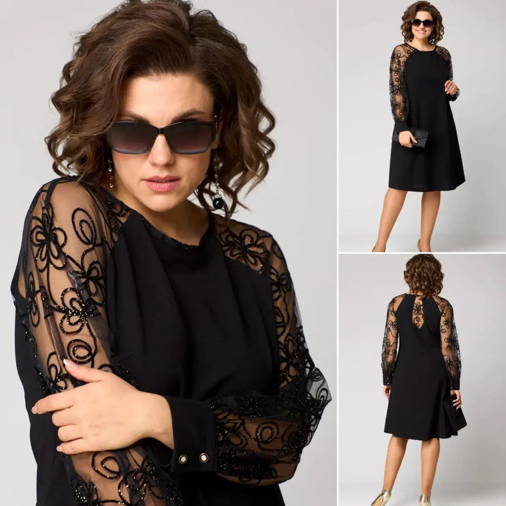 Everly | Elegant Dress with Lace Sleeves