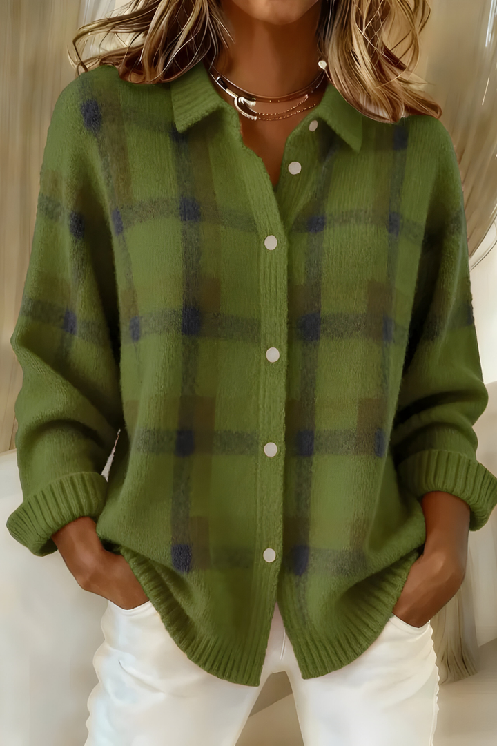 Tesa™ | Soft Check Knit Cardigan