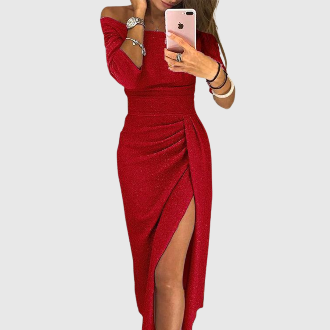 Isabeau | Chic halter maxi dress with elegant, flowing fit