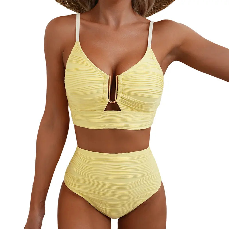 Atelier Nuit – High-Waisted Ruched Bikini Set