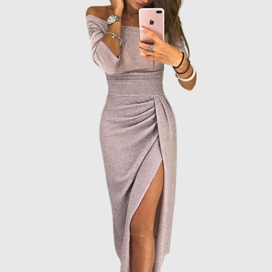 Isabeau | Chic halter maxi dress with elegant, flowing fit