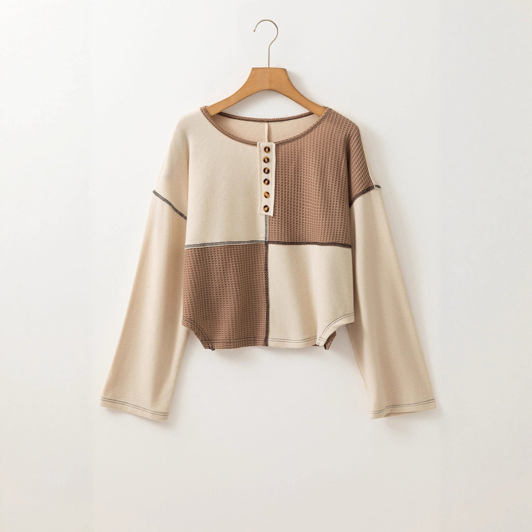 Almée™ | Round Neck Patchwork Sweater