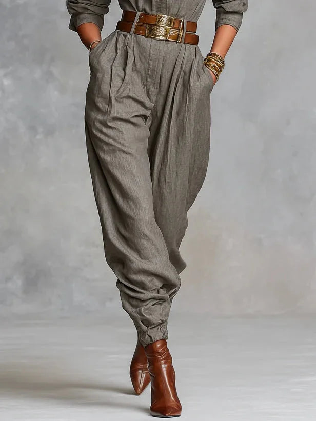 Magda | Cotton-linen jumpsuit with long sleeves
