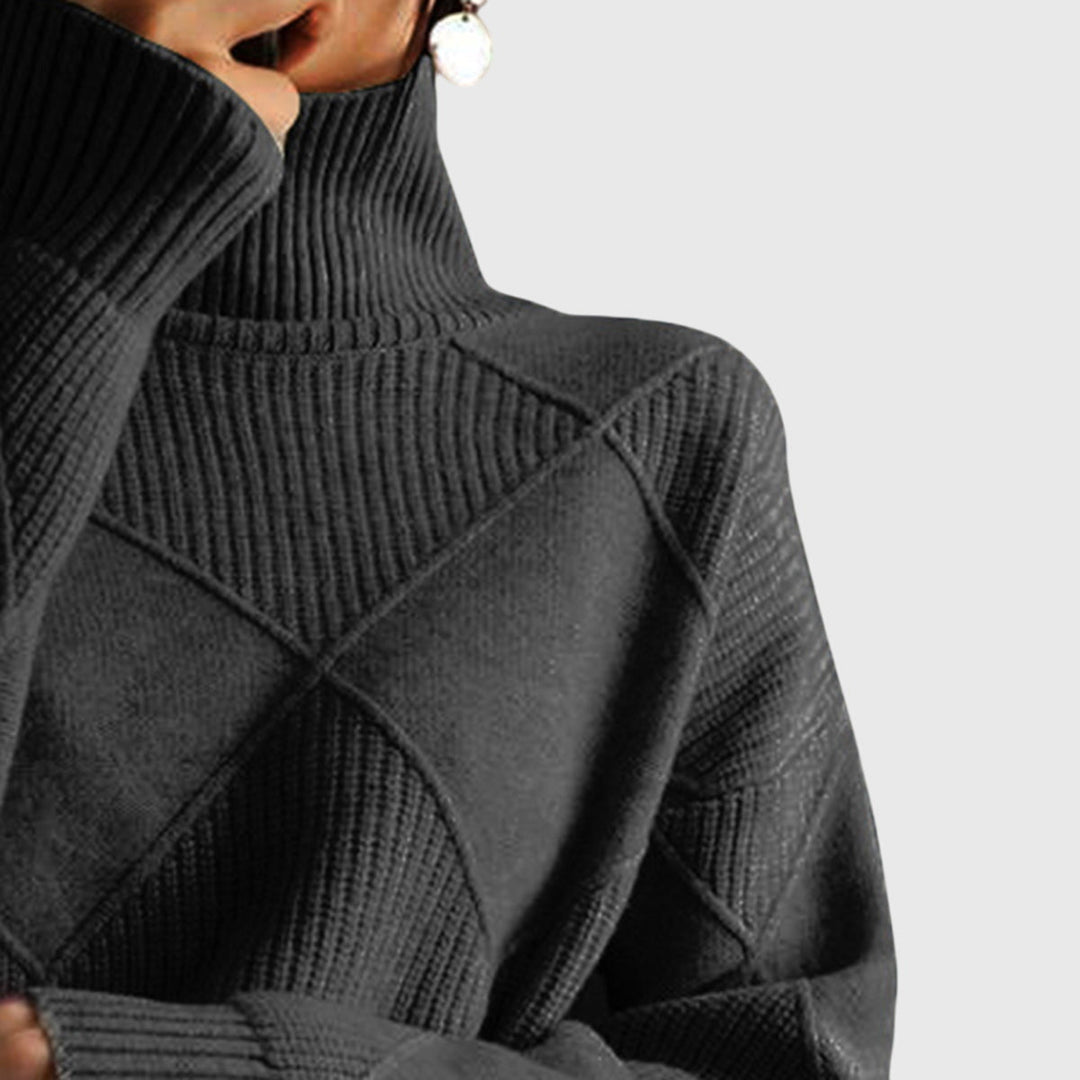 Harper Lane | Geometric Turtleneck Sweater