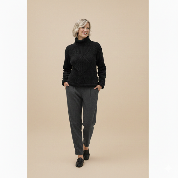 Harper Lane | Geometric Turtleneck Sweater