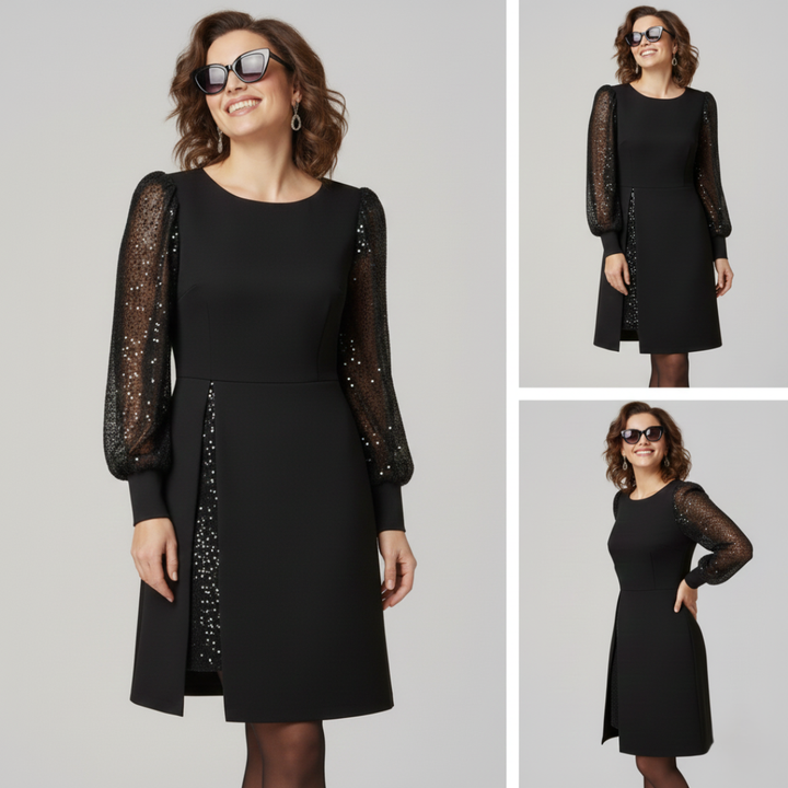 Everly | Elegant Dress with Jewel Sleeves