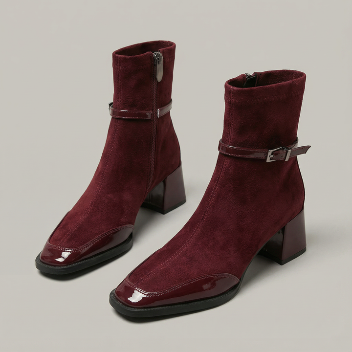 Romany | Elegant Ankle Boots in Eco-Suede with Medium Heel