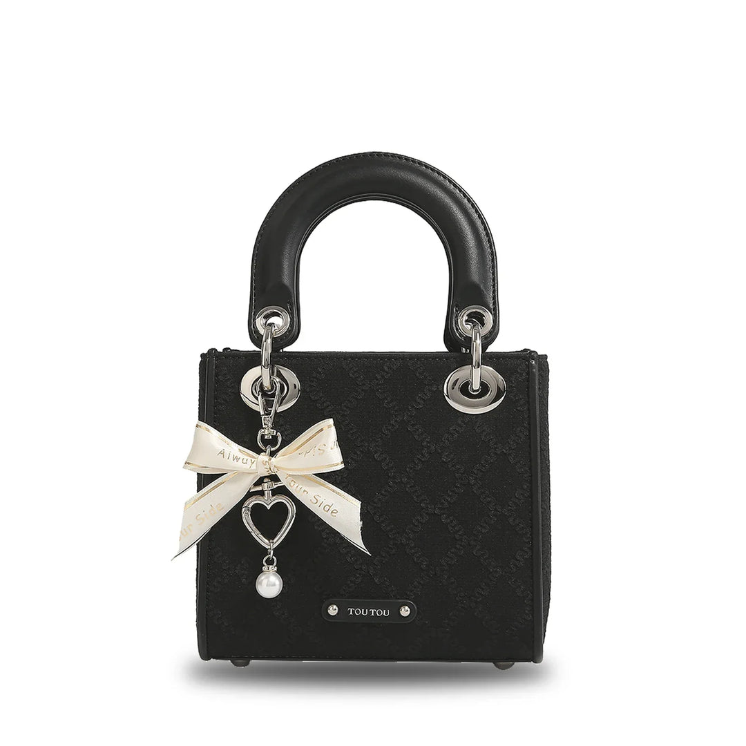 Pearl Bow Jacquard Bag