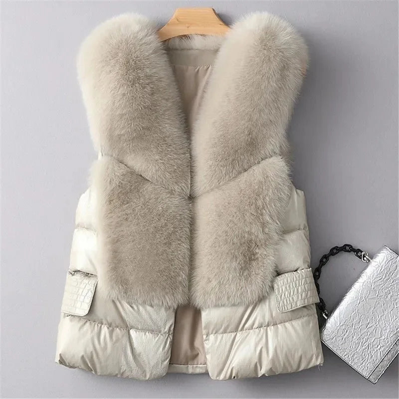 Faux Fur Quilted Vest