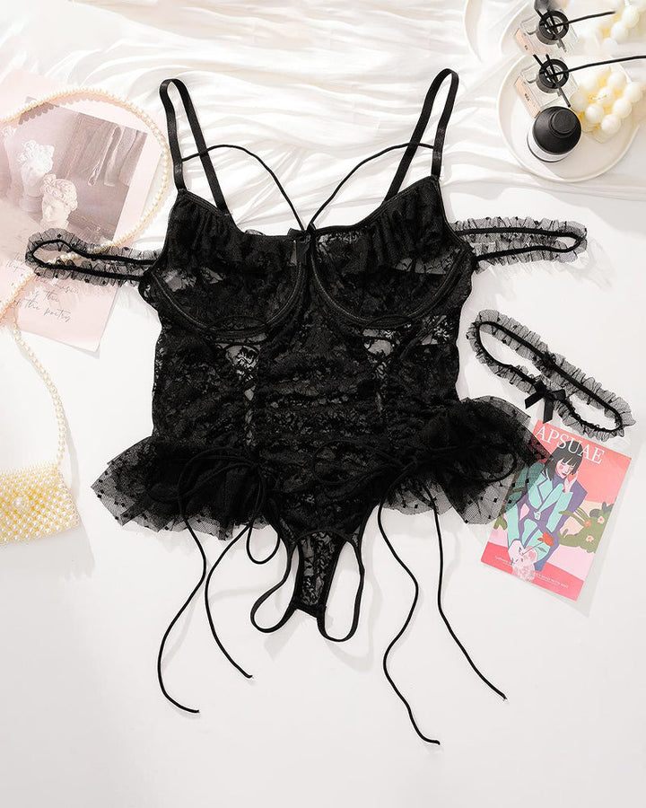Atelier Nuit – Floral Lace Bodysuit for Curvy Women