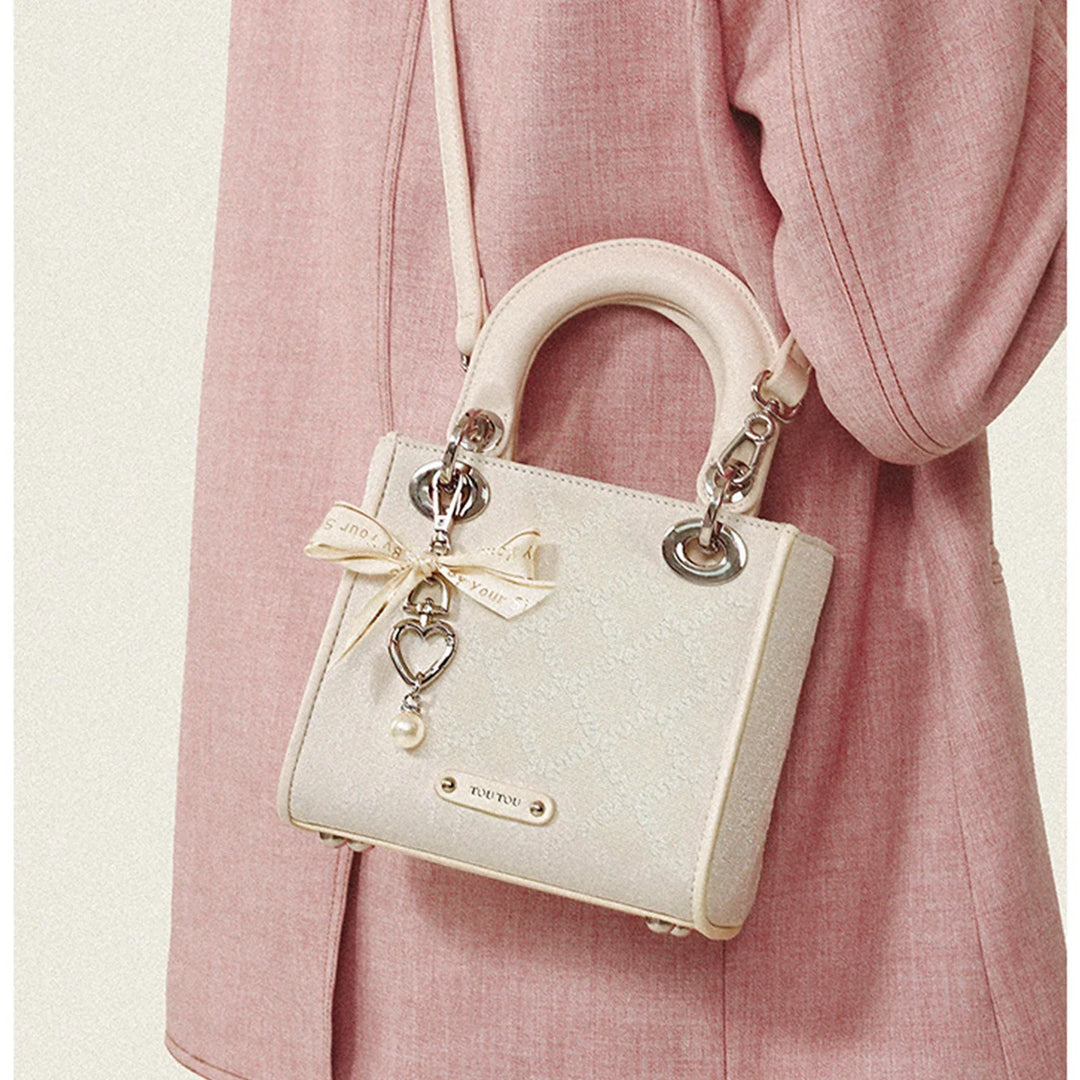 Pearl Bow Jacquard Bag