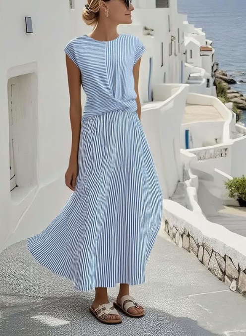 Calista Drape Dress with Twisting Effec