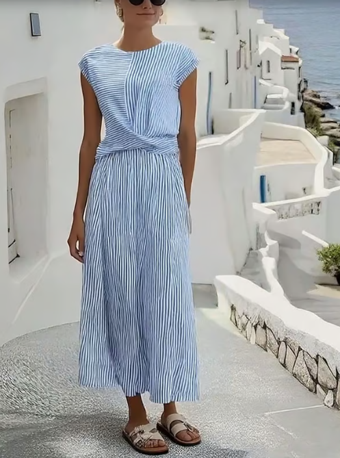 Calista Drape Dress with Twisting Effec