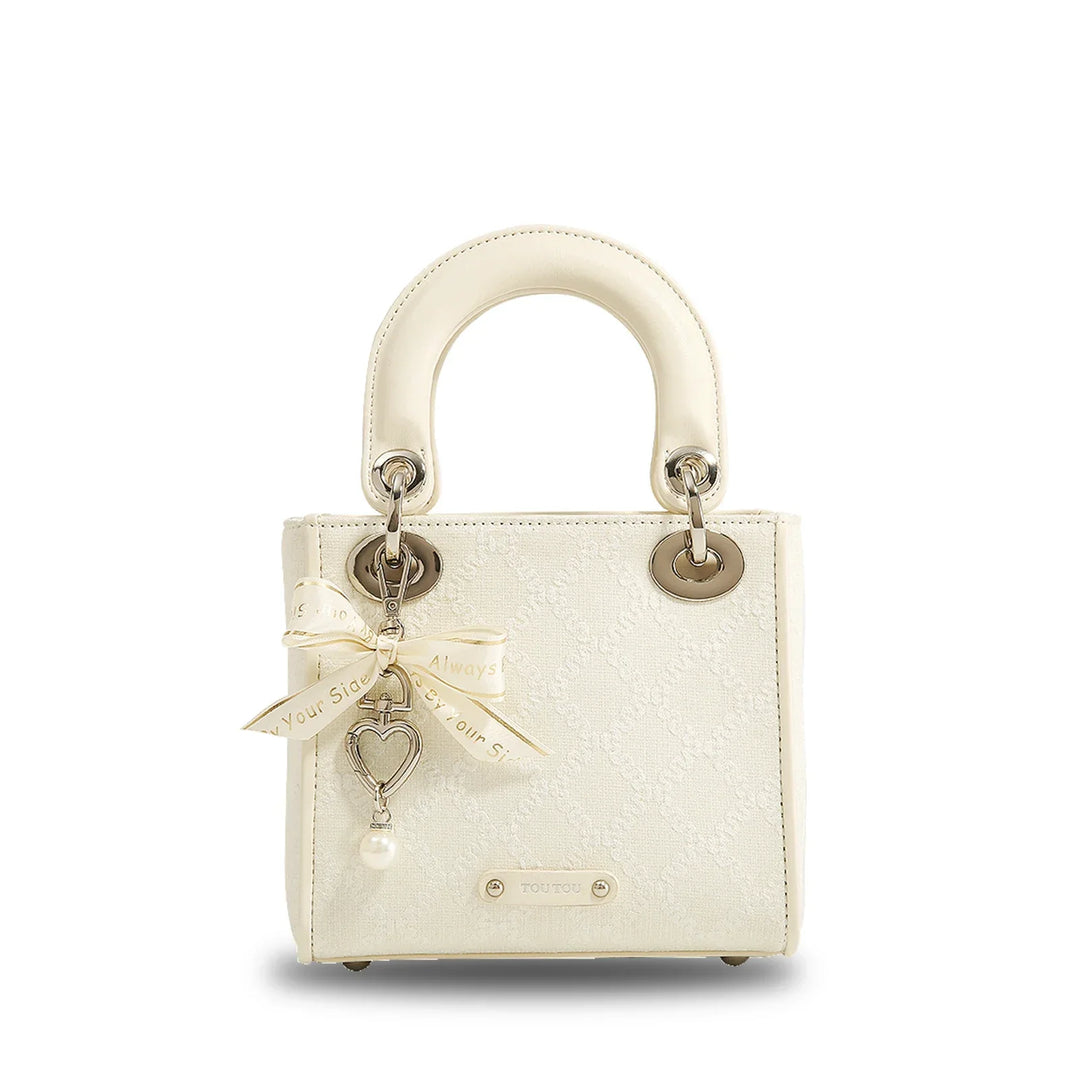 Pearl Bow Jacquard Bag
