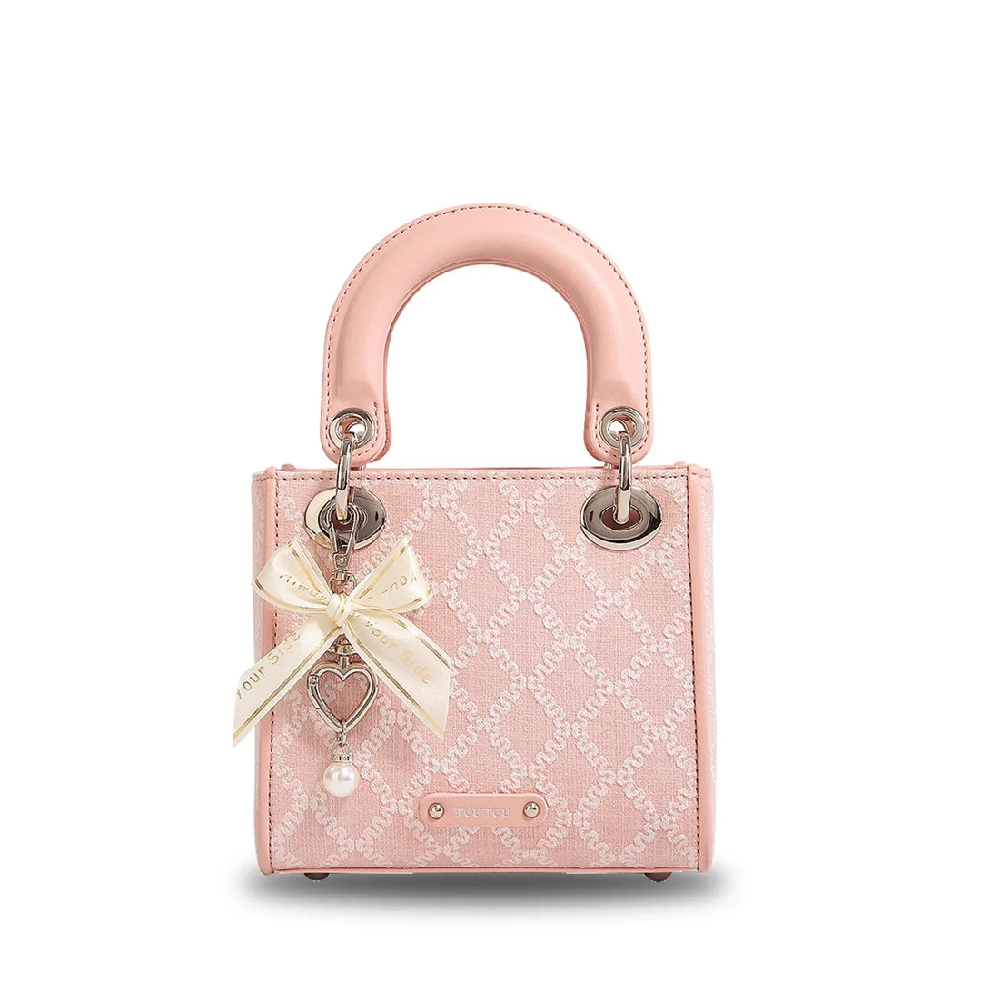 Pearl Bow Jacquard Bag
