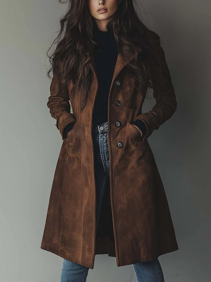 Winslow & Co. | Vintage Style Suede Trench Coat