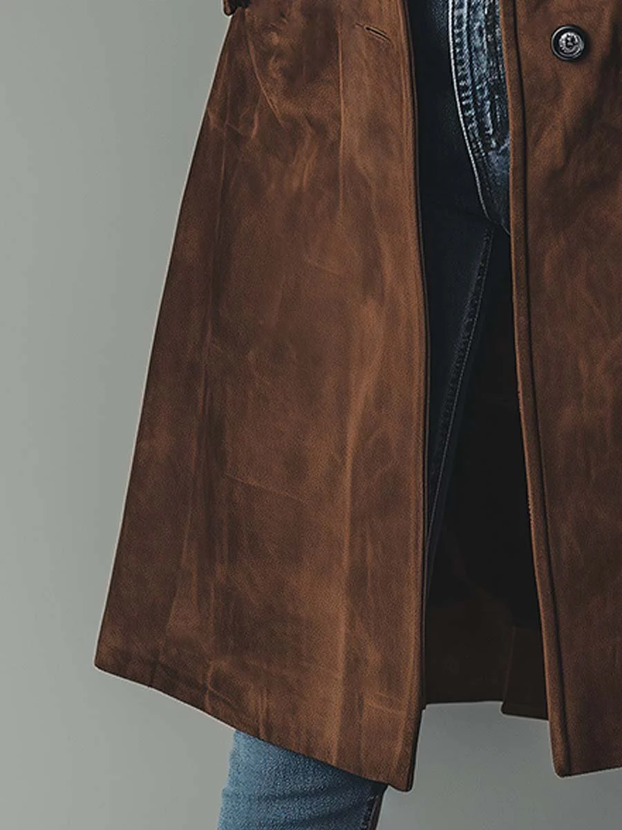 Winslow & Co. | Vintage Style Suede Trench Coat