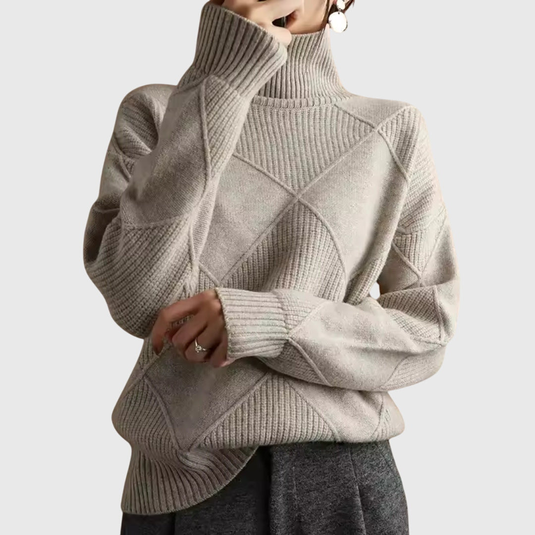 Harper Lane | Geometric Turtleneck Sweater