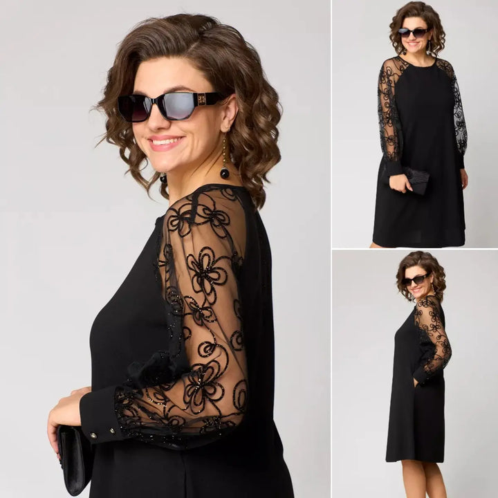 Everly | Elegant Dress with Lace Sleeves