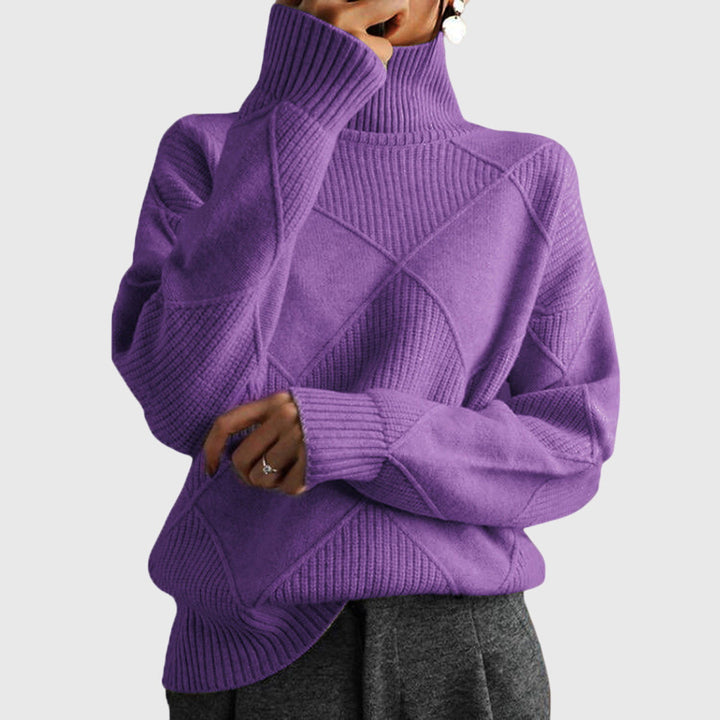 Harper Lane | Geometric Turtleneck Sweater