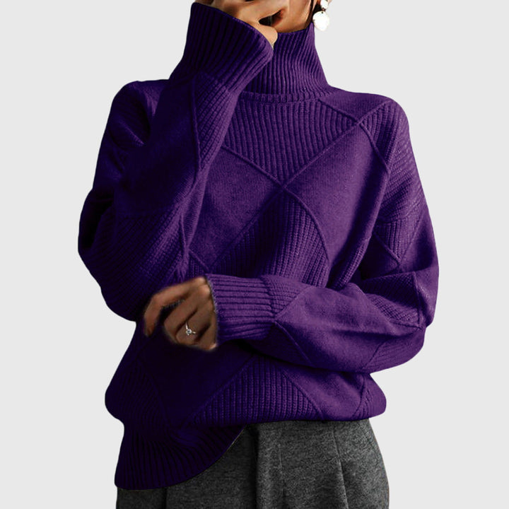 Harper Lane | Geometric Turtleneck Sweater