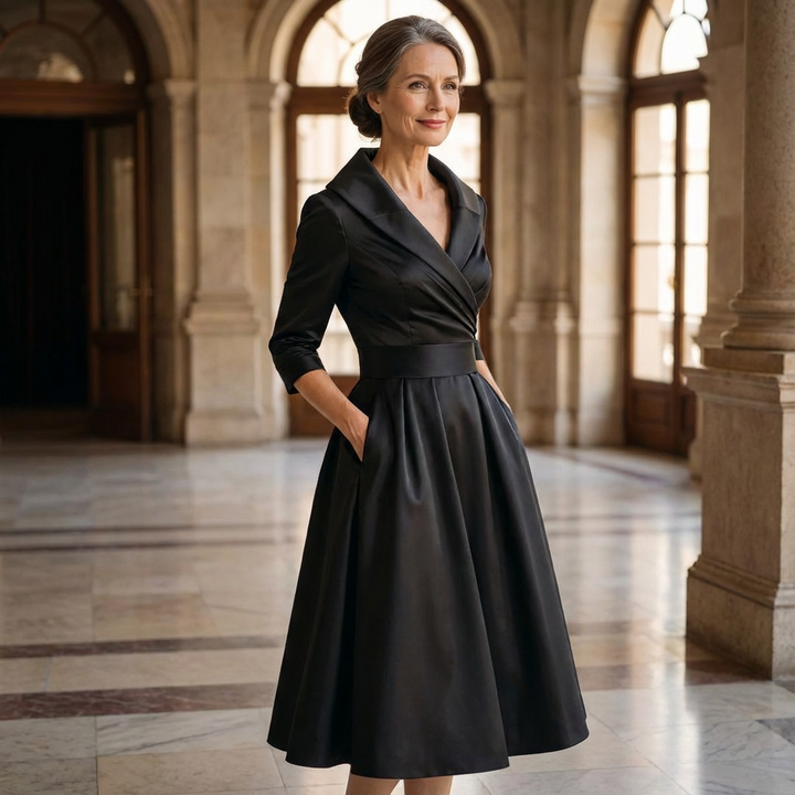 Rosalie | Elegant midi dress with subtle sheen