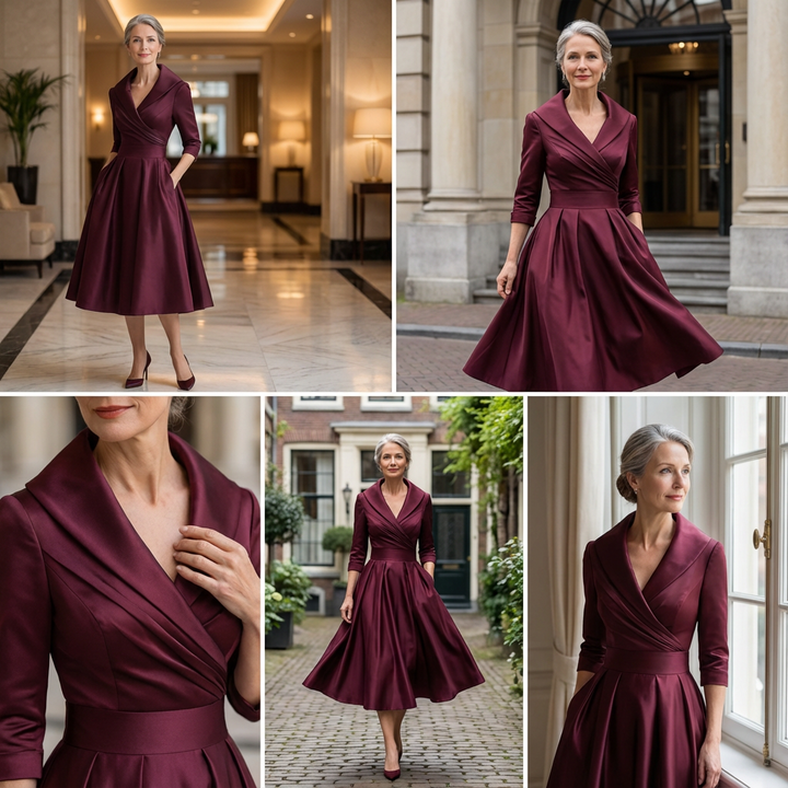 Rosalie | Elegant midi dress with subtle sheen