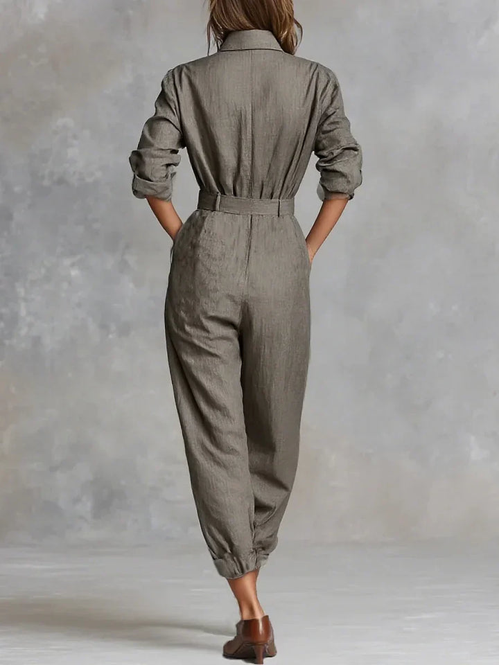 Magda | Cotton-linen jumpsuit with long sleeves
