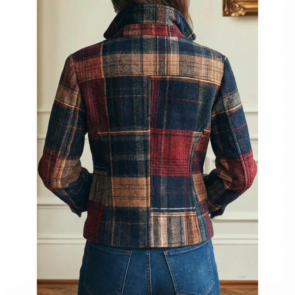 Winslow & Co. Plaid Jacket with Stand Collar