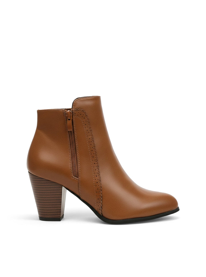 Elowen | Retro Ankle Boots with Heel and Side Zip