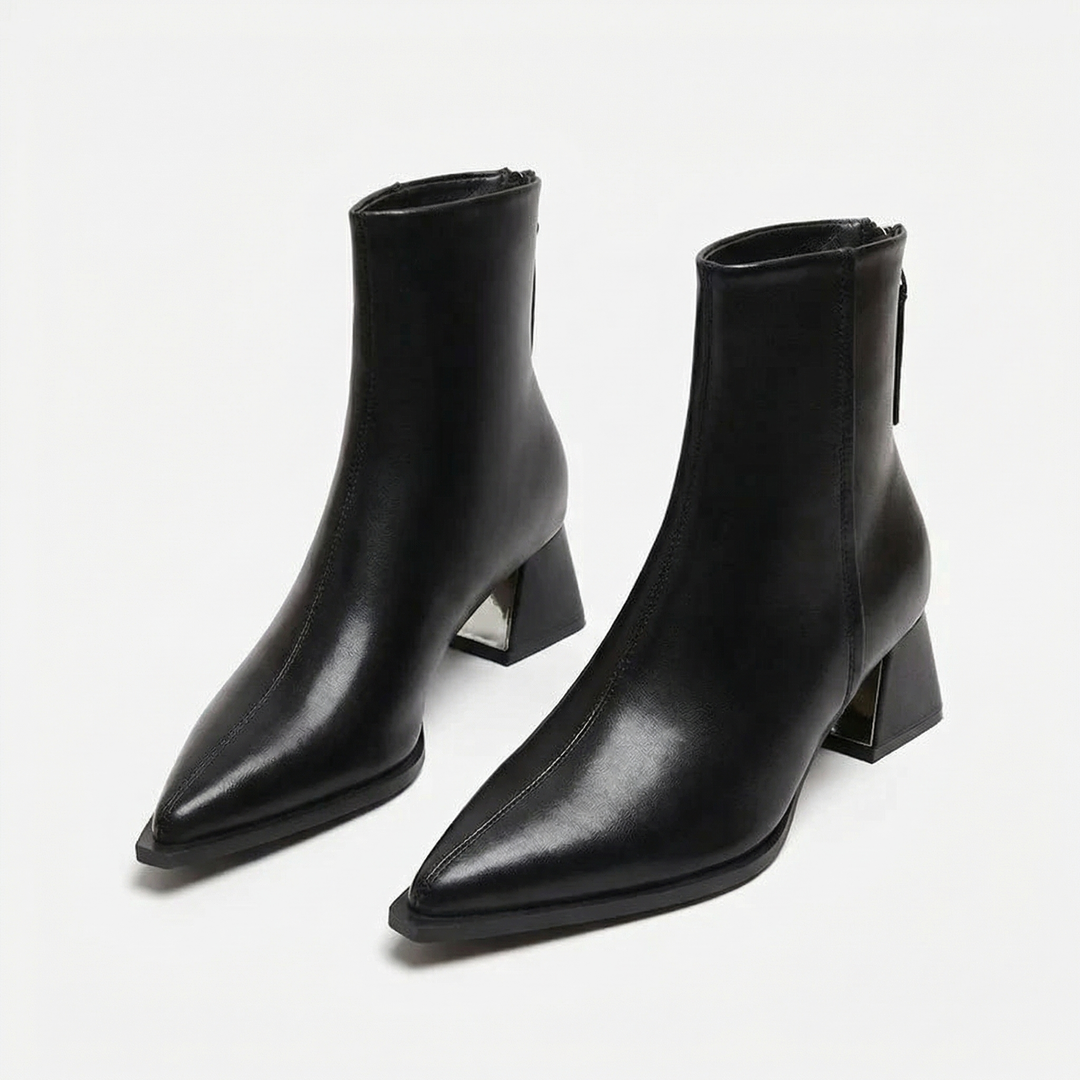 Ardena | Elegant Pointed Ankle Boots with Medium Heel
