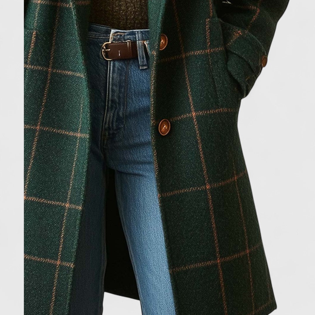 Winslow & Co. Windowpane Check Coat - Forest Green